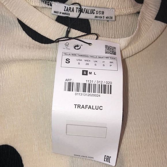 Zara Trafaluc Ivory Polka Dot Dress Size Small - Picture 5 of 5